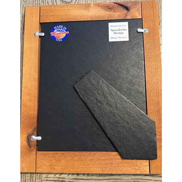 Vintage Carved Solid Wood Inlaid Frame 13x11” Indian Apsaalooke Tribe Handmade - Picture 2 of 5